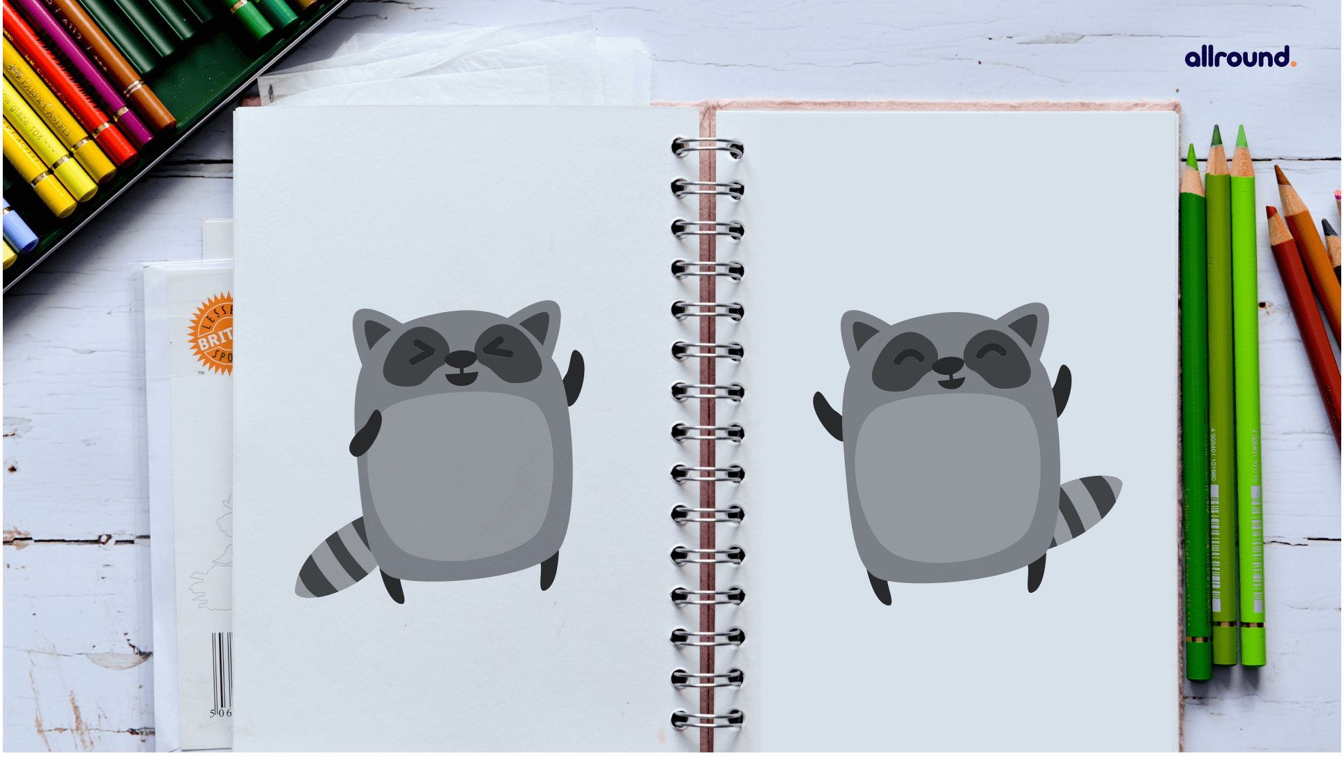 raccoon drawing for kids