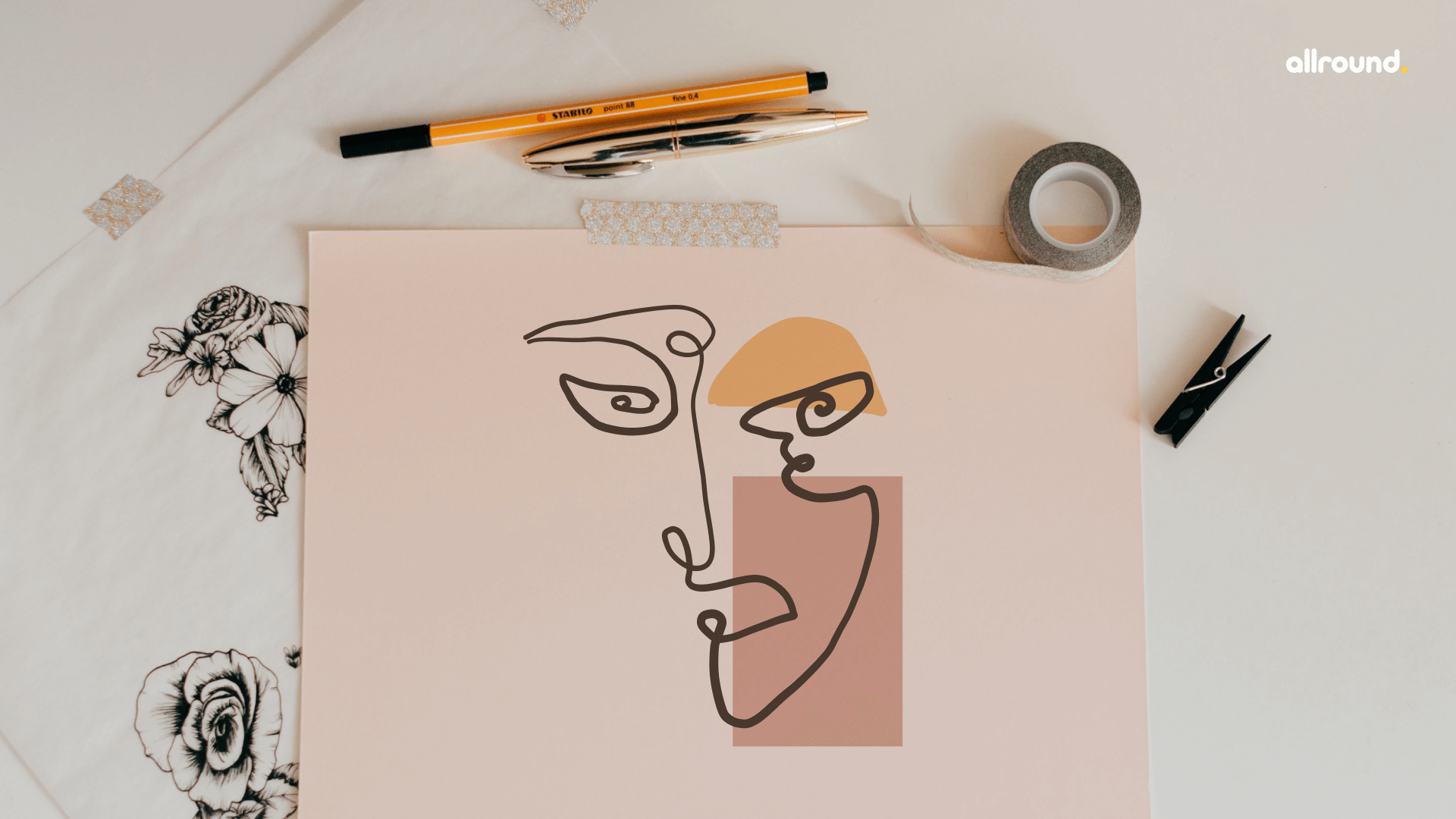 how to draw an abstract face